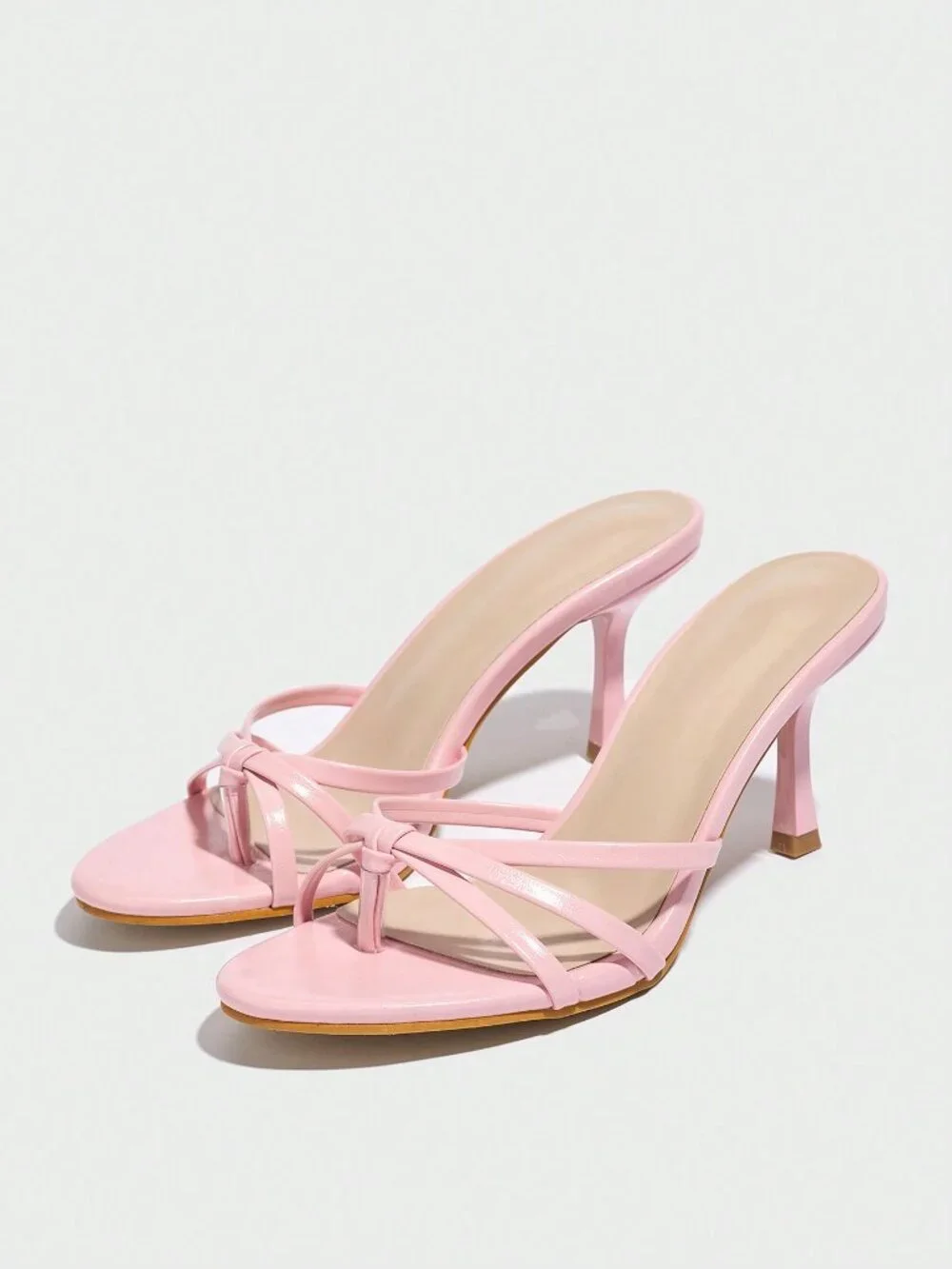 Pink Glamorous Women's High-Heel Ankle Strap Sandals